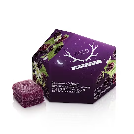 WYLD BOYSENBERRY 1:1:1 THC:CBD:CBN + INDICA ENHANCED GUMMIES