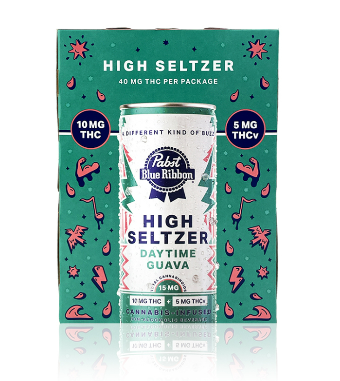 Pabst Blue Ribbon Guava Daytime Seltzer THC/Thcv 4 Pk